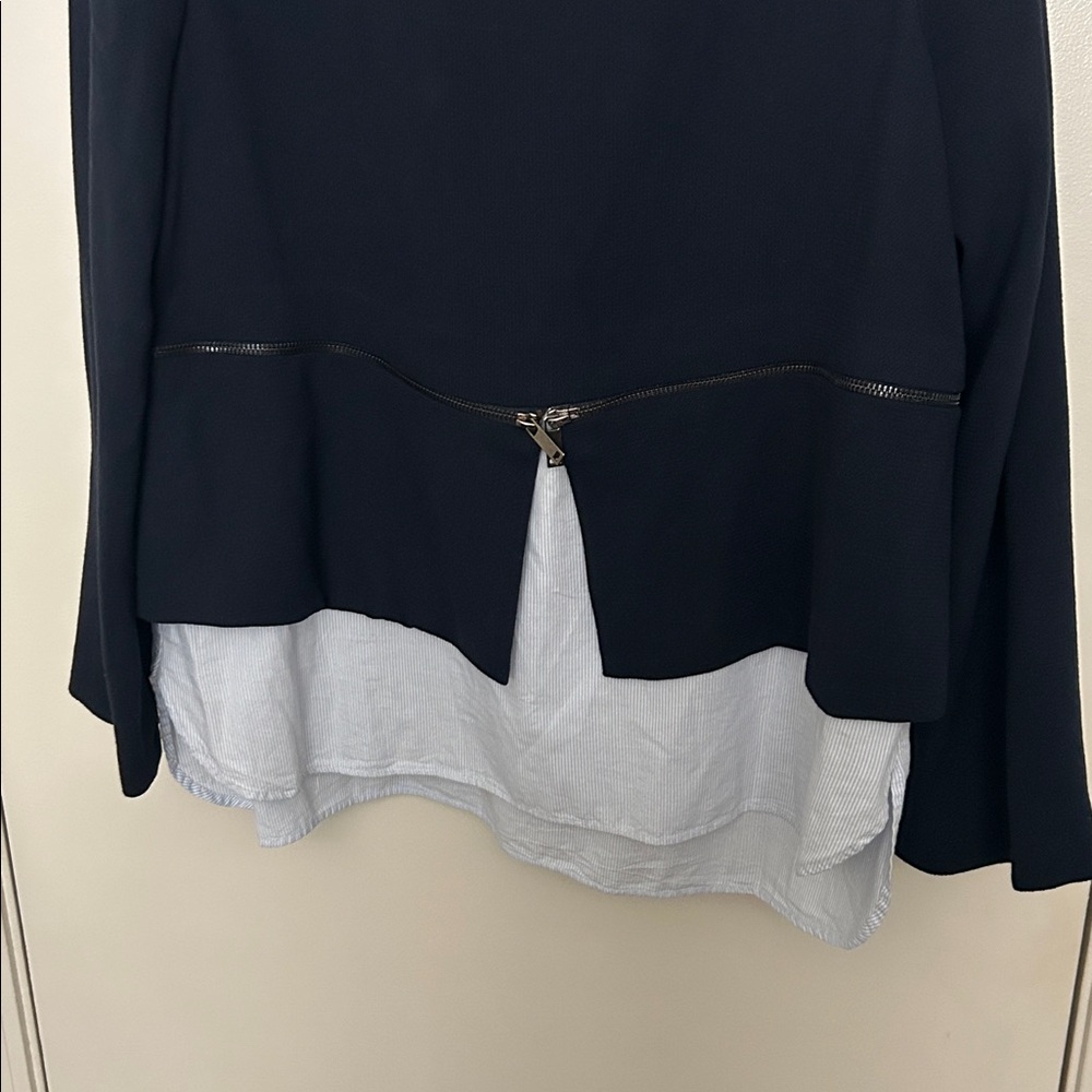 Zara Navy Long Sleeve Top - Picture 3 of 4